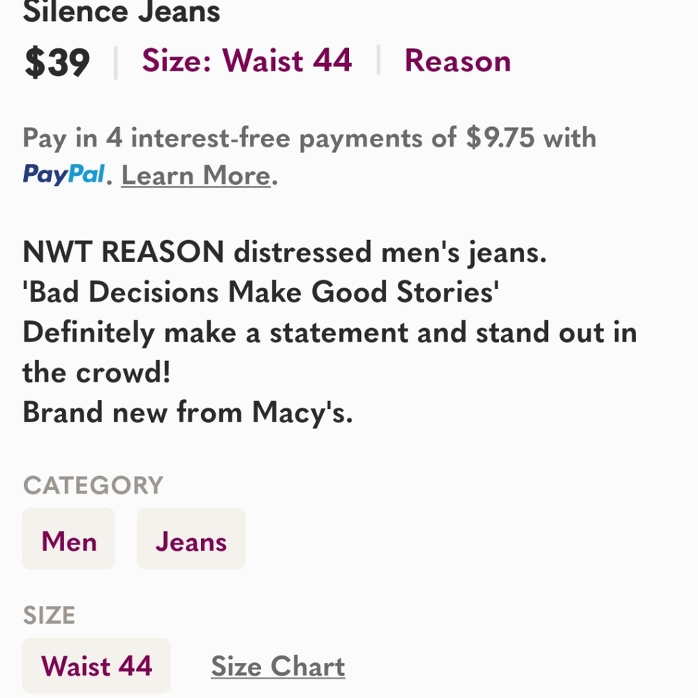 NWT Distressed Men 's Jeans - Picture 4 of 4